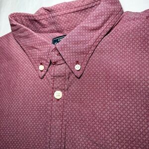 Abercrombie & Fitch Button Down Casual Burgundy Stretch Preppy Men's Size XXL